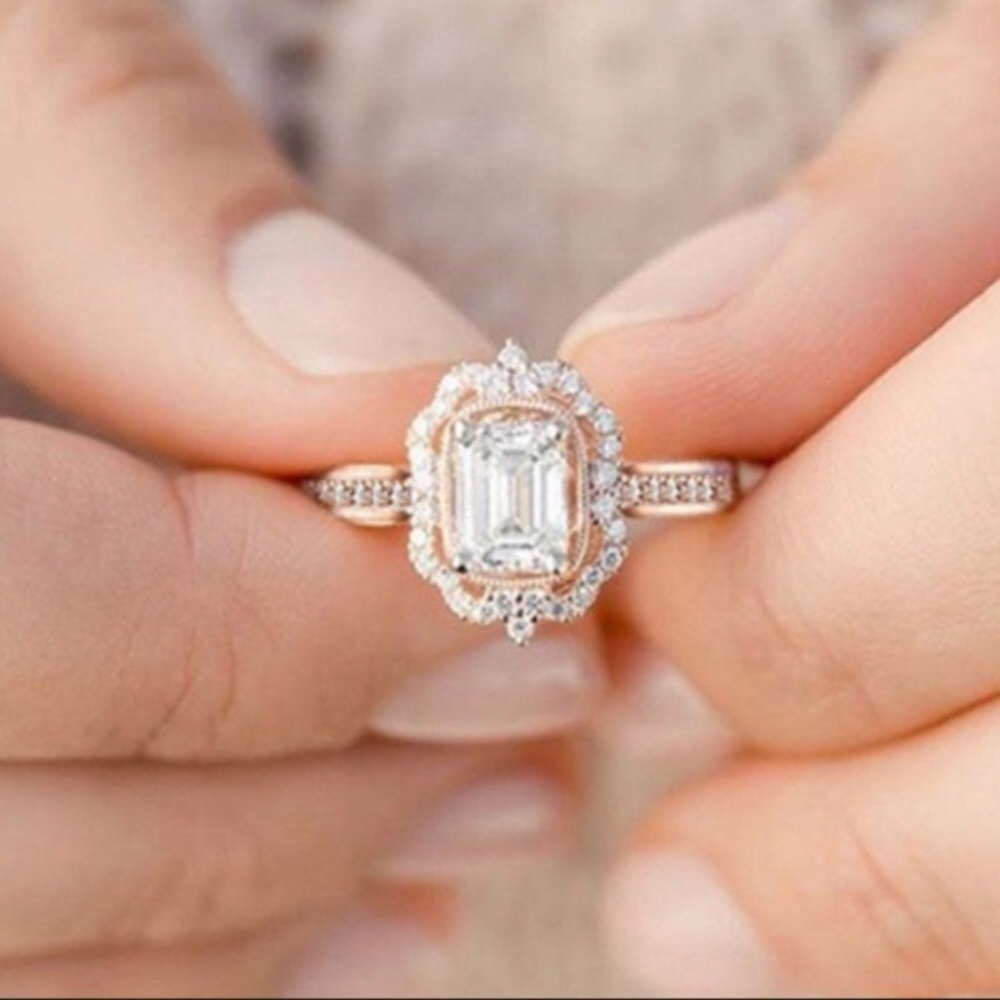 18K Rose gold plated ring - Picture 2 of 7